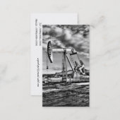 B/W Oil Well Pumping Unit Business Card (Front/Back)