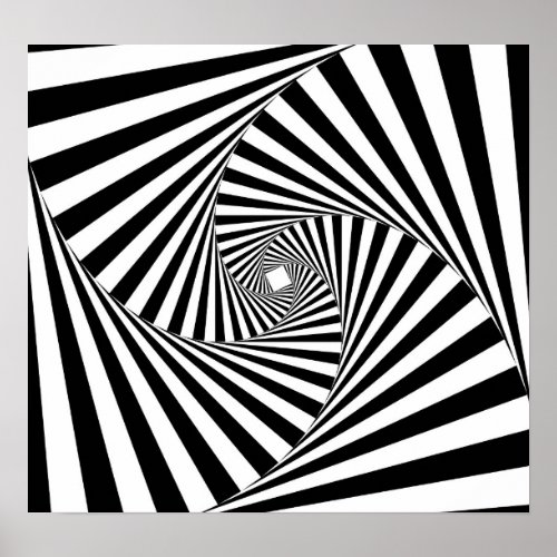 BW Optical Illusion Background Poster