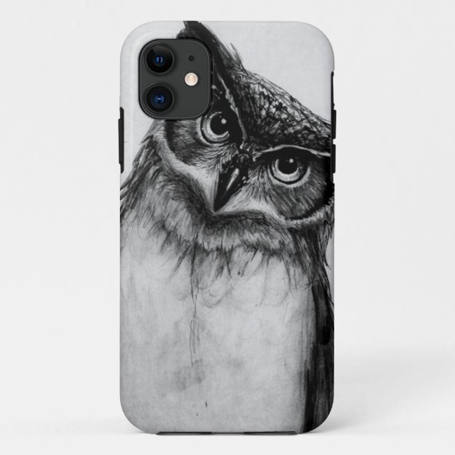 B&W Owl Case-Mate iPhone Case (Back)