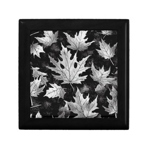 BW Painted Leaves Gift Box