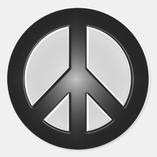 B&W peace Classic Round Sticker