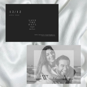 B/W Photo Black Wedding Save the Date