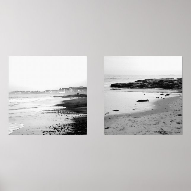 B/W Photography Hampton Beach, NH Wall Art Sets (Front)