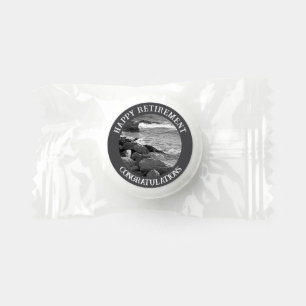 B & W Photography of Wavy Ocean Retirement Party Life Saver® Mints