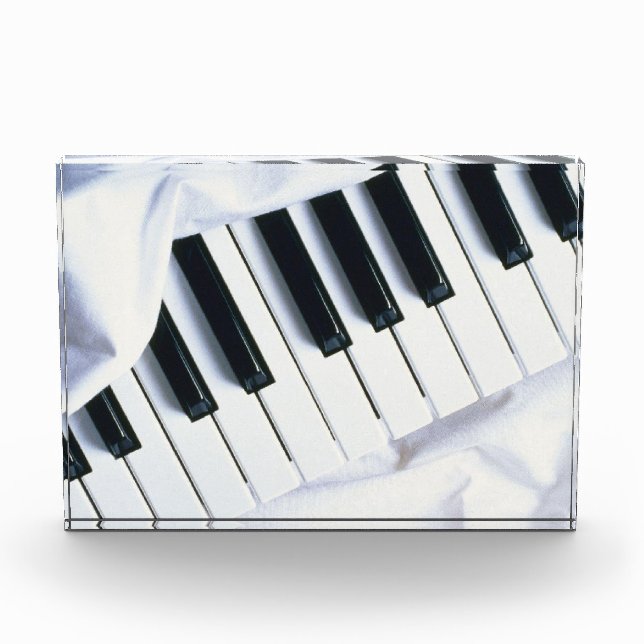 B&W Piano Keys on White Acrylic Award (Front)