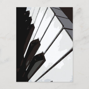B&W Piano Keys Postcard