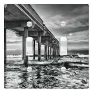 B&W pier at dawn, California Light Switch Cover