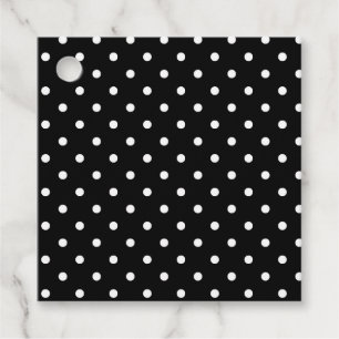 B&W Polkadots Favor Tags
