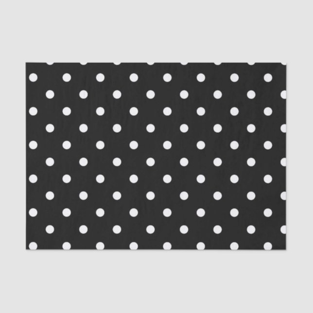 B&W Polkadots Tissue Paper (Front)
