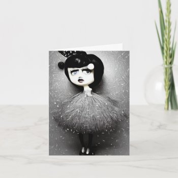 B&w Pop Surrealism Tutu Doll Note Card by VoXeeD at Zazzle