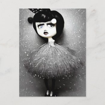 B&w Pop Surrealism Tutu Doll Postcard by VoXeeD at Zazzle