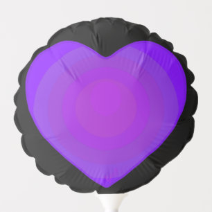B&W Purple Hearts Beating Balloon