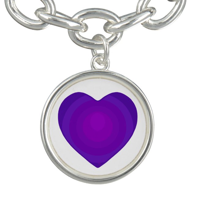 B&W Purple Hearts Beating Bracelet (Design)