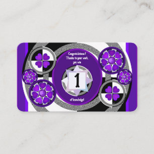 B&W purple hearts beating Business Card