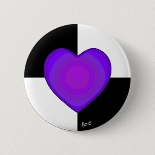 B&W Purple Hearts Beating Button