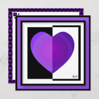 B&W Purple Hearts Beating
