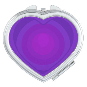 B&W Purple Hearts Beating Compact Mirror