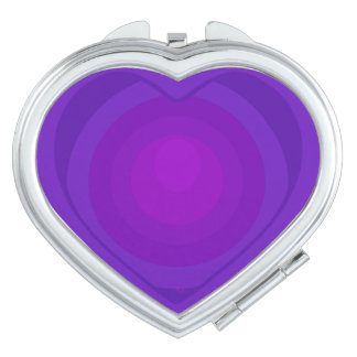 B&W Purple Hearts Beating Compact Mirror