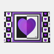 B&W Purple Hearts Beating