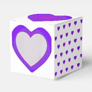 B&W Purple Hearts Beating Favor Boxes