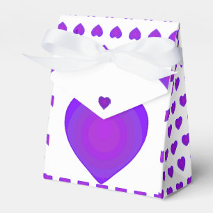 B&W Purple Hearts Beating Favor Boxes