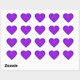 B&W Purple Hearts Beating Heart Sticker