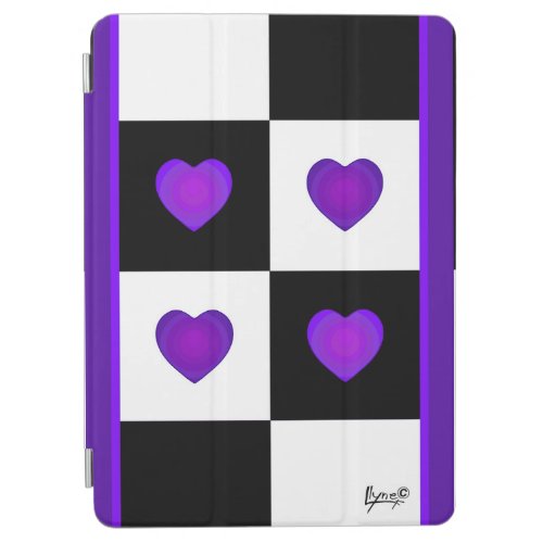 BW Purple Hearts Beating iPad Air Cover