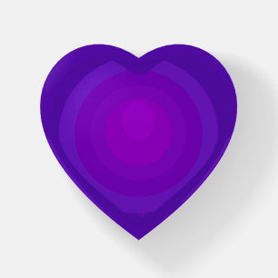 B&W Purple Hearts Beating Paperweight