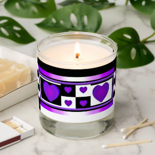 B&W purple hearts beating Scented Candle