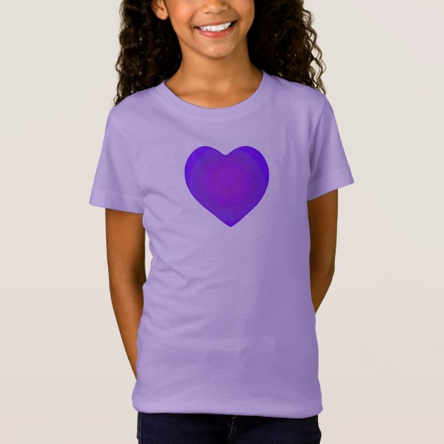 B&W Purple Hearts Beating T-Shirt (Front)