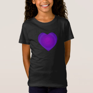 B&W Purple Hearts Beating T-Shirt