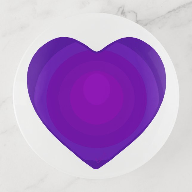 B&W Purple Hearts Beating Trinket Tray (Front)