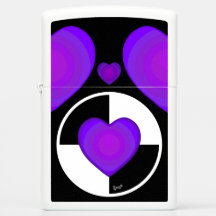 b&w Purple hearts beating