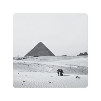 B&W Pyramids Metal Print