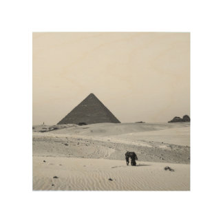 B&W Pyramids Wood Wall Art