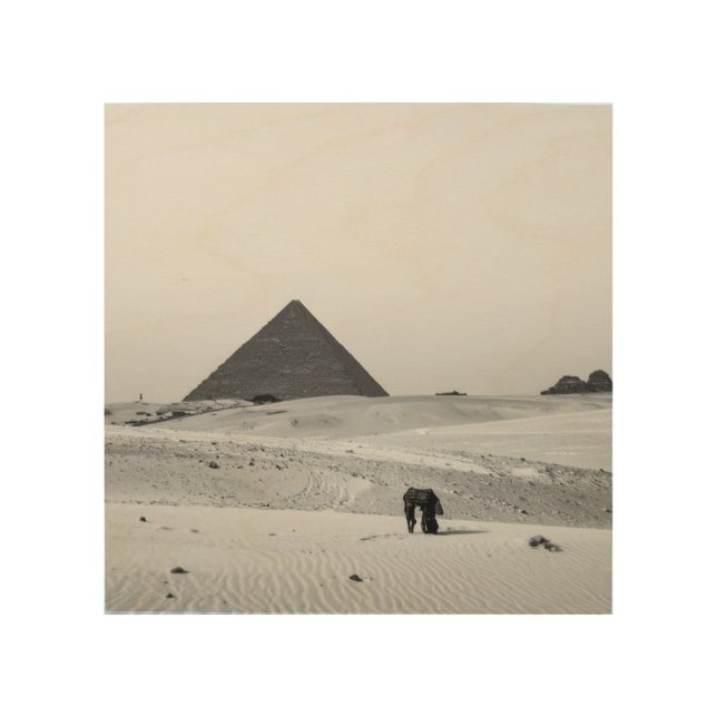 B&W Pyramids Wood Wall Art (Front)