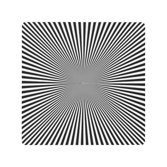 B&W Rays Optical Illusion Metal Print (Front)