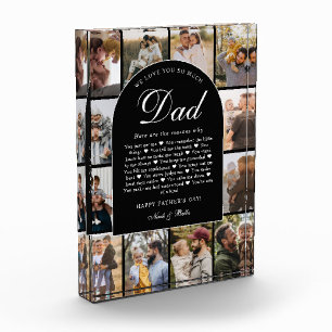 B & W Reasons We Love You Dad Photo Grid Collage Block
