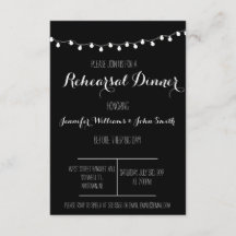 B&W Rehearsal Dinner Invitations