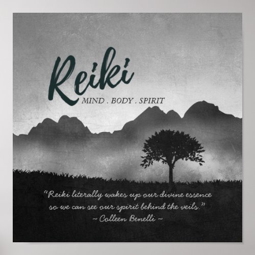 BW Reiki Master Yoga Mediation instructor Quotes Poster