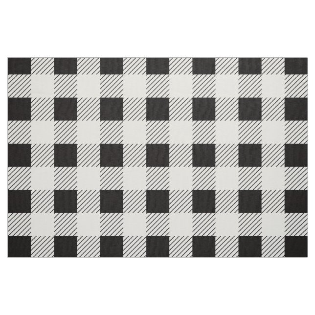 B&W Retro Checkered Pattern Fabric (Fat Quarter)