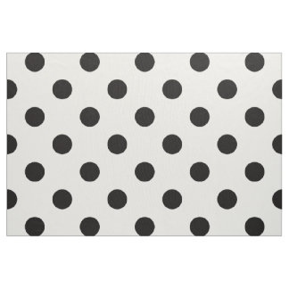 B&W Retro Polkadots Pattern Fabric
