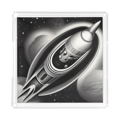 BW Retro Rocket Acrylic Tray