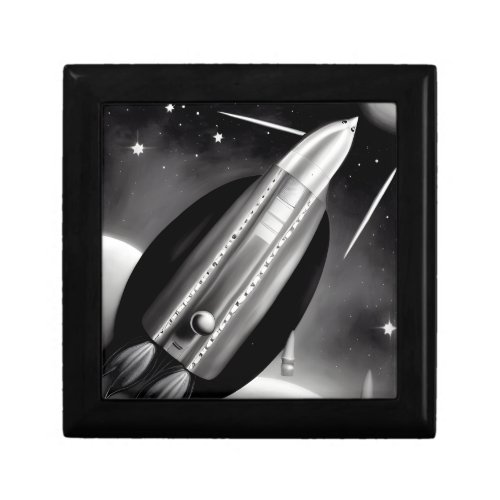 BW Retro Spaceship Gift Box