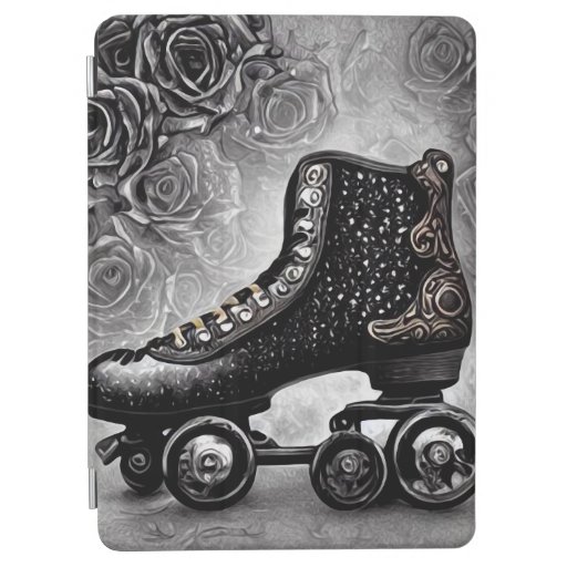 B&W Roses Steampunk Roller Skate iPad Air Cover