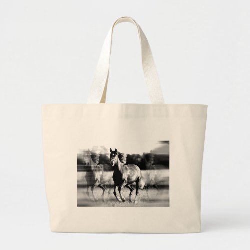 BW Running Horse Large Tote Bag