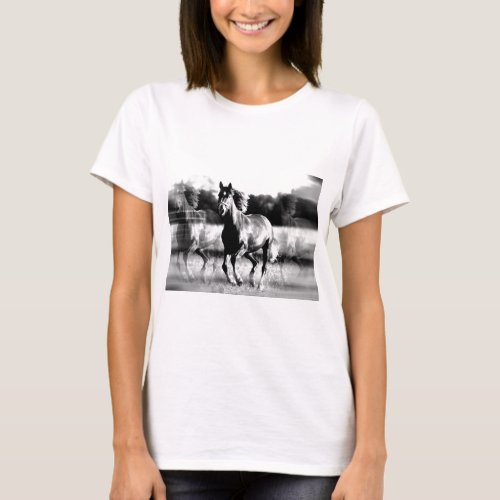 BW Running Horse T_Shirt