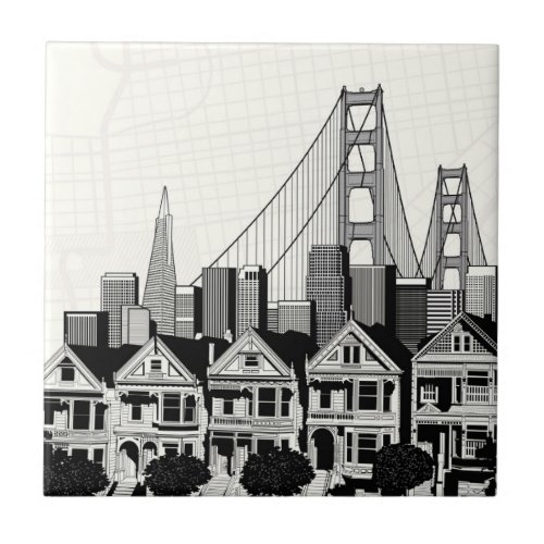 BW San Francisco California Ceramic Tile