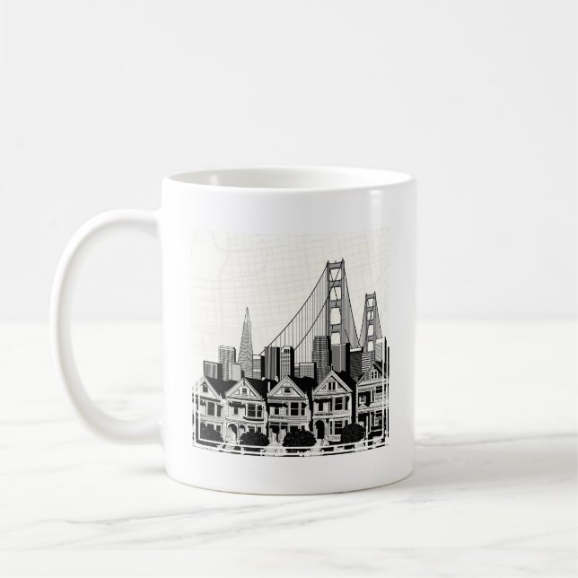 B&W San Francisco California Coffee Mug (Left)