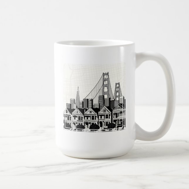 B&W San Francisco California Coffee Mug (Right)